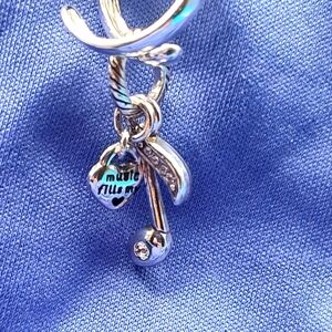 Brighton Charm Music Note with clear crystals and a Heart Charm!